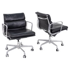 1990s Herman Miller Eames Soft Pad Management Desk Chair in Black Leather