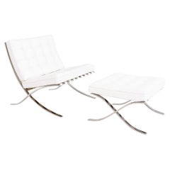 Mies van der Rohe für Knoll Barcelona, Loungesessel und Ottomane in Sabrina, 1960er Jahre