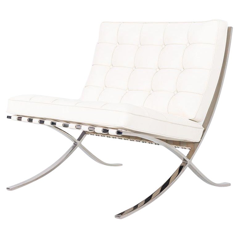 Chaise longue Barcelona de Mies van der Rohe pour Knoll des années 1960 en Sabrina et inoxydable