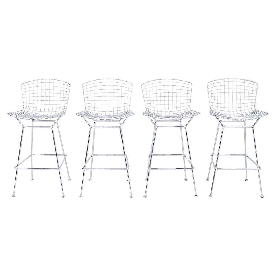 2010s Harry Bertoia for Knoll Bar Stool in Chrome 4x Available