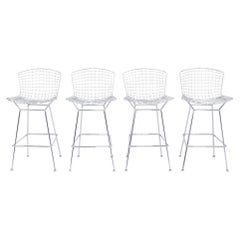 Sgabello da bar degli anni 2010 di Harry Bertoia per Knoll in cromo 4 volte disponibile
