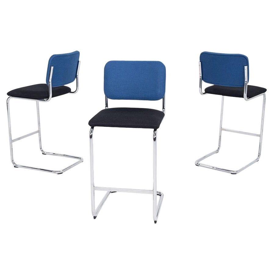 2019 Marcel Breuer for Knoll Cesca Bar Stools in Two Tone Fabric 6x Available