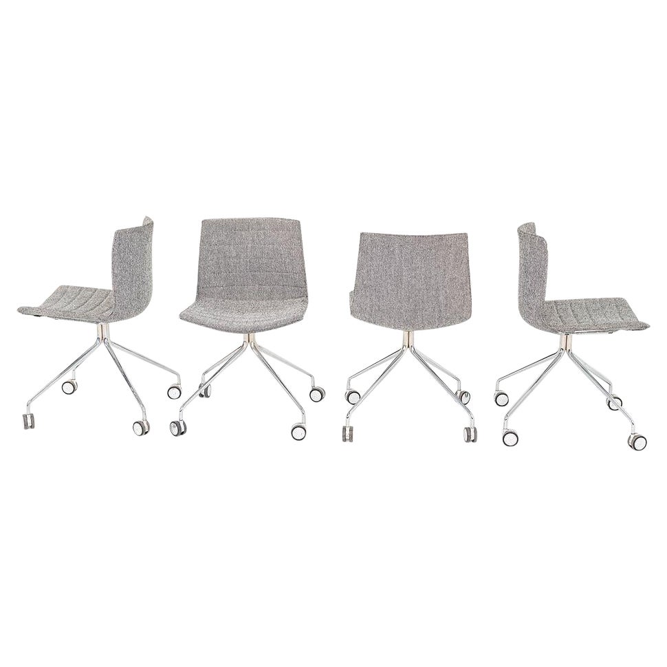 2020 Lievore Altherr Molina for Arper Catifa Armless Desk Chairs in Grey Fabric