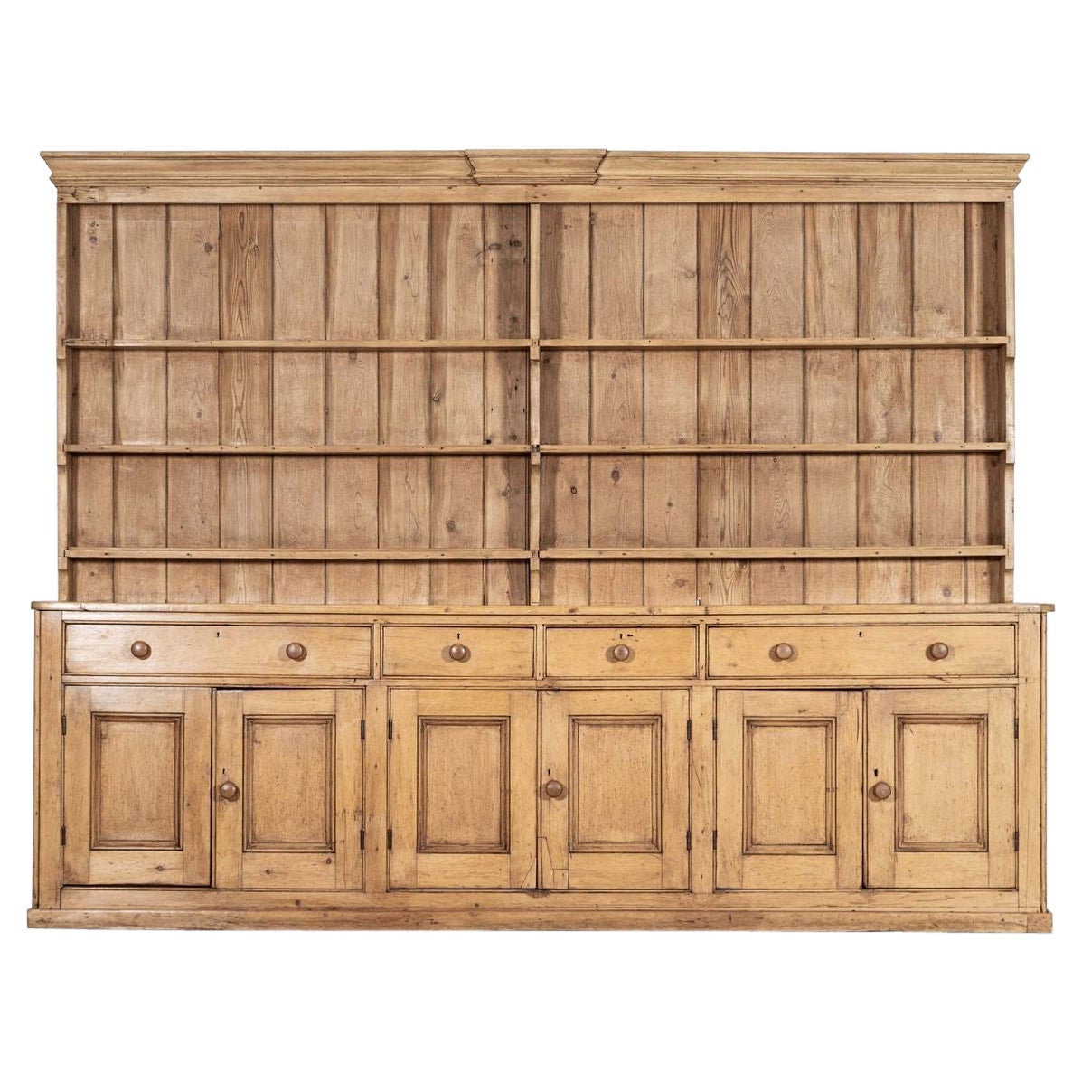 Monumental 19thc English Country House Sycamore Top Dresser