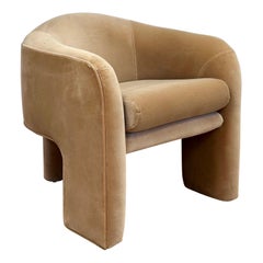 1980 Preview Chaise longue tripode à trois pieds en taupe