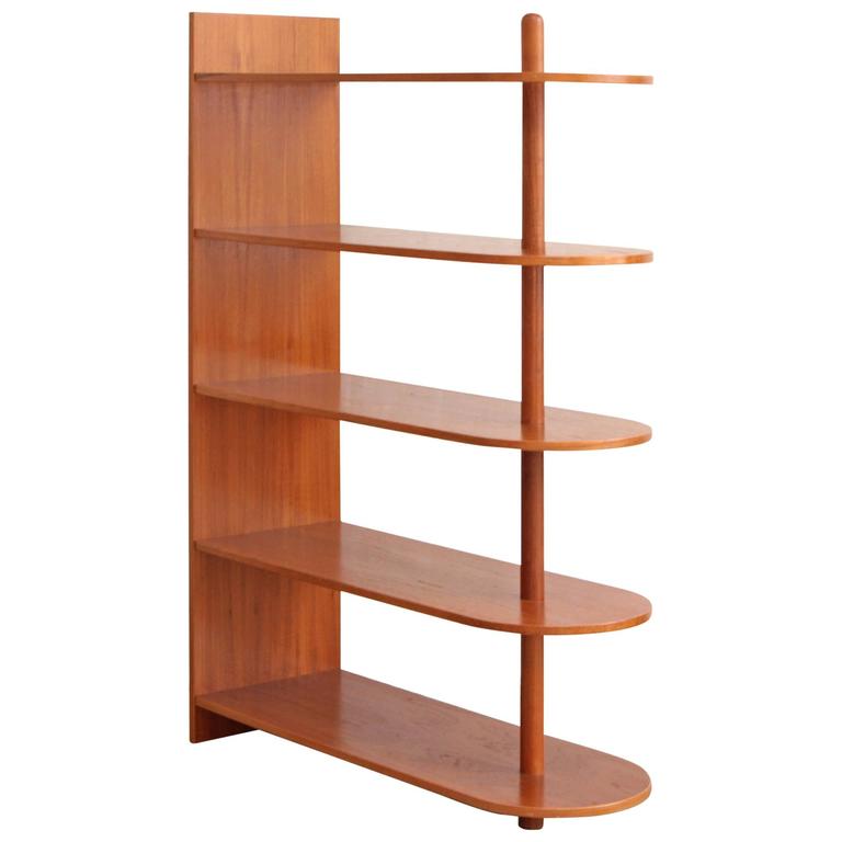 Danish Teak Bookcase Freestanding Shelves at 1stdibs
