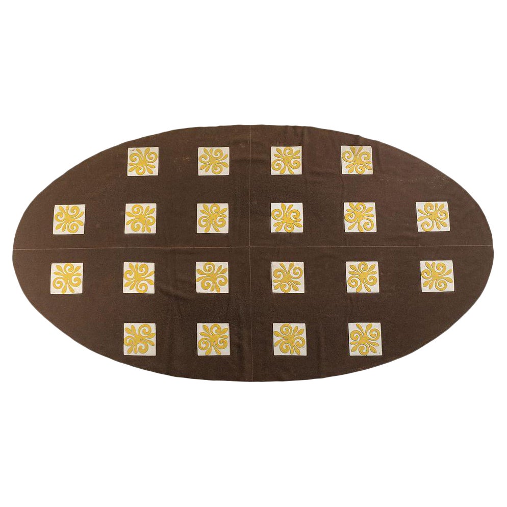 2005 Paola Lenti Rug Made in Italy 8 x 15 ft Oval in Brown and Yellow