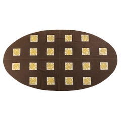 2005 Paola Lenti Rug Made in Italy 8 x 15 ft Oval in Brown and Yellow