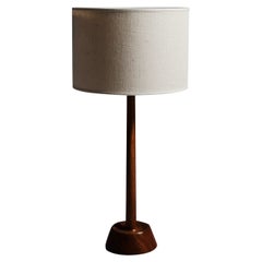 Oak table lamp designed by Uno & Östen Kristiansson for Luxus, Sweden, 1960s