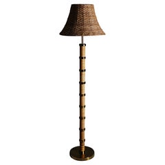 Schwedische Rattan-Stehleuchte der Designerin Miranda AB, 1960er Jahre