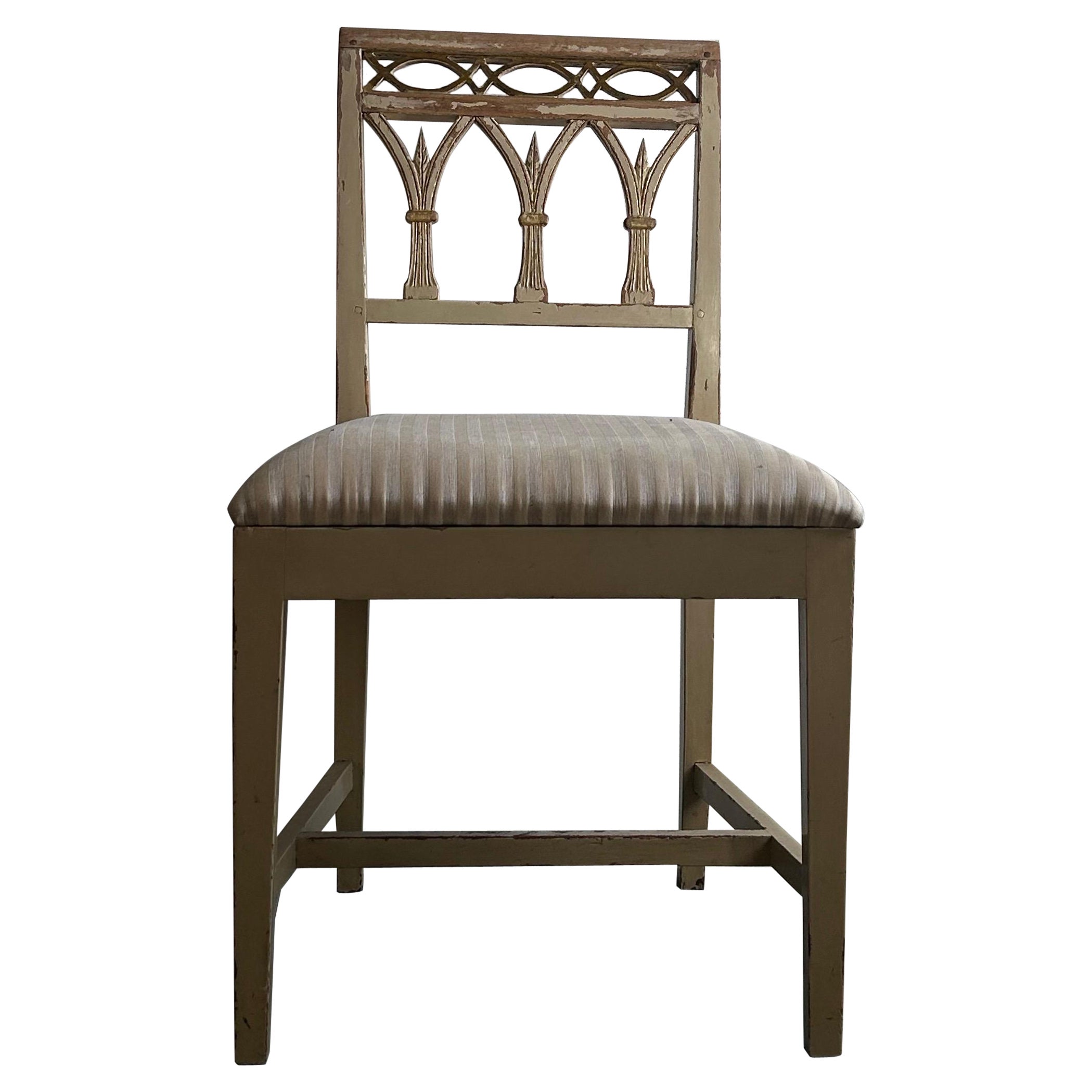 Late Gustavian Chair with original paint, Sweden 1850’s.