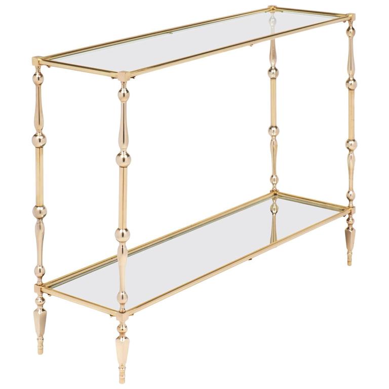 French Mid Century Brass Console Table At 1stdibs French Mid Century Brass Console Table For