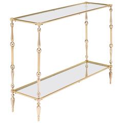 French Mid-Century Brass Console Table