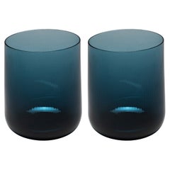 21st Century Federico Peri Stilla Liquida Deep Blue Large 2-Tumblers Murano