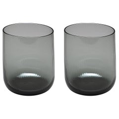 21st Century Federico Peri Stilla Liquida Steel Grey Large 2-Tumblers Murano