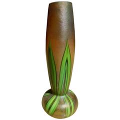 Tall Tiffany Favrile Iridescent Glass Vase, circa 1911