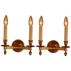 Pair of Classic Design Bronze Wall Sconces by Maison Charles 12