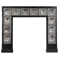 Aesthetic Period Kilkenny Marble Fireplace Inset with Minton Tiles