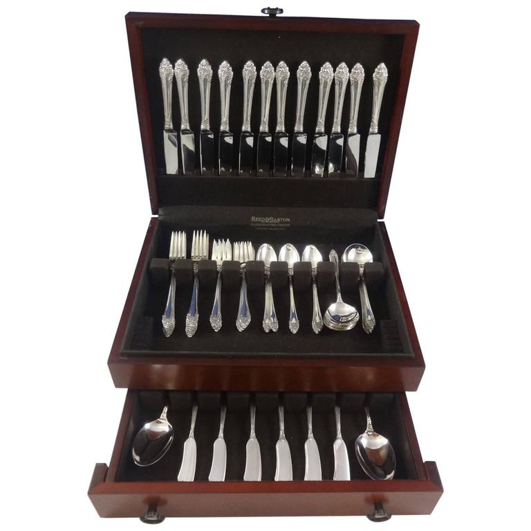 Fragrance by Reed and Barton Sterling Silver Flatware Service For 12
