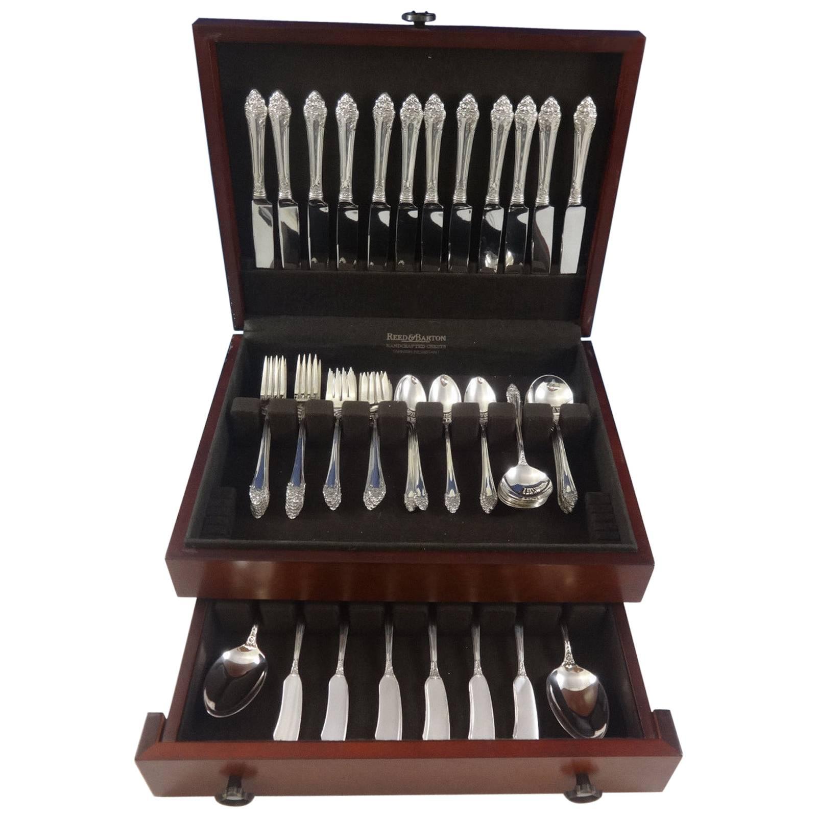 Fragrance by Reed & Barton Sterling Silver Flatware Service For 12 Set 74 Pieces