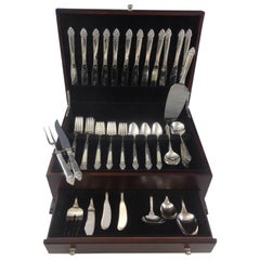 Antique King Cedric by Oneida Sterling Silver Flatware Service For 12 Set 80 Pieces
