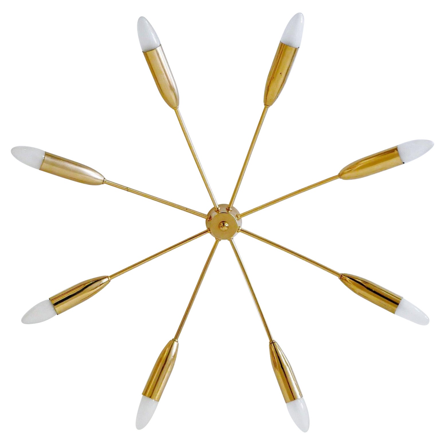 Grande lampadario o plafoniera Sputnik a otto braccia della metà del secolo scorso, Germania anni '70 in vendita