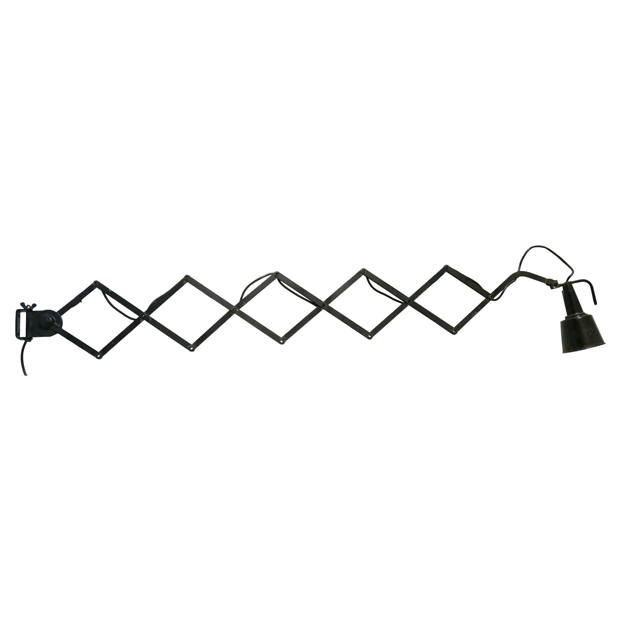 Rare & Huge Adjustable Bauhaus Scissor Wall Lamp by Wilhelm Bäder Germany 1930s