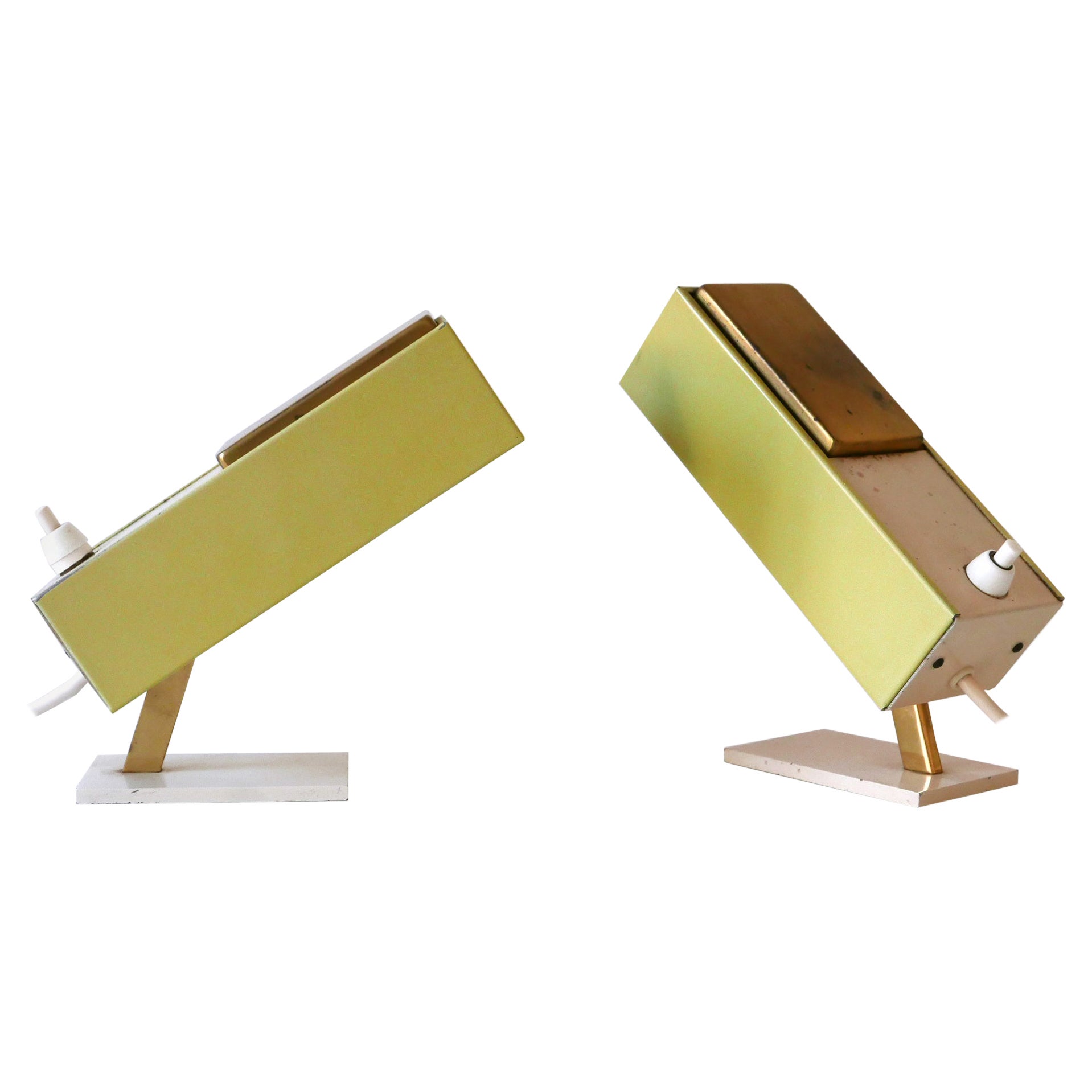 Set of Two Rare & Lovely Mid-Century Modern Bedside Table Lamps Germany 1950s