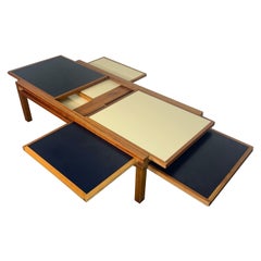 Modernist Modular Wood Coffee Table by Bernard Vuarnesson. France, 1980s