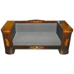 Biedermeier Inlaid Mahogany Sofa