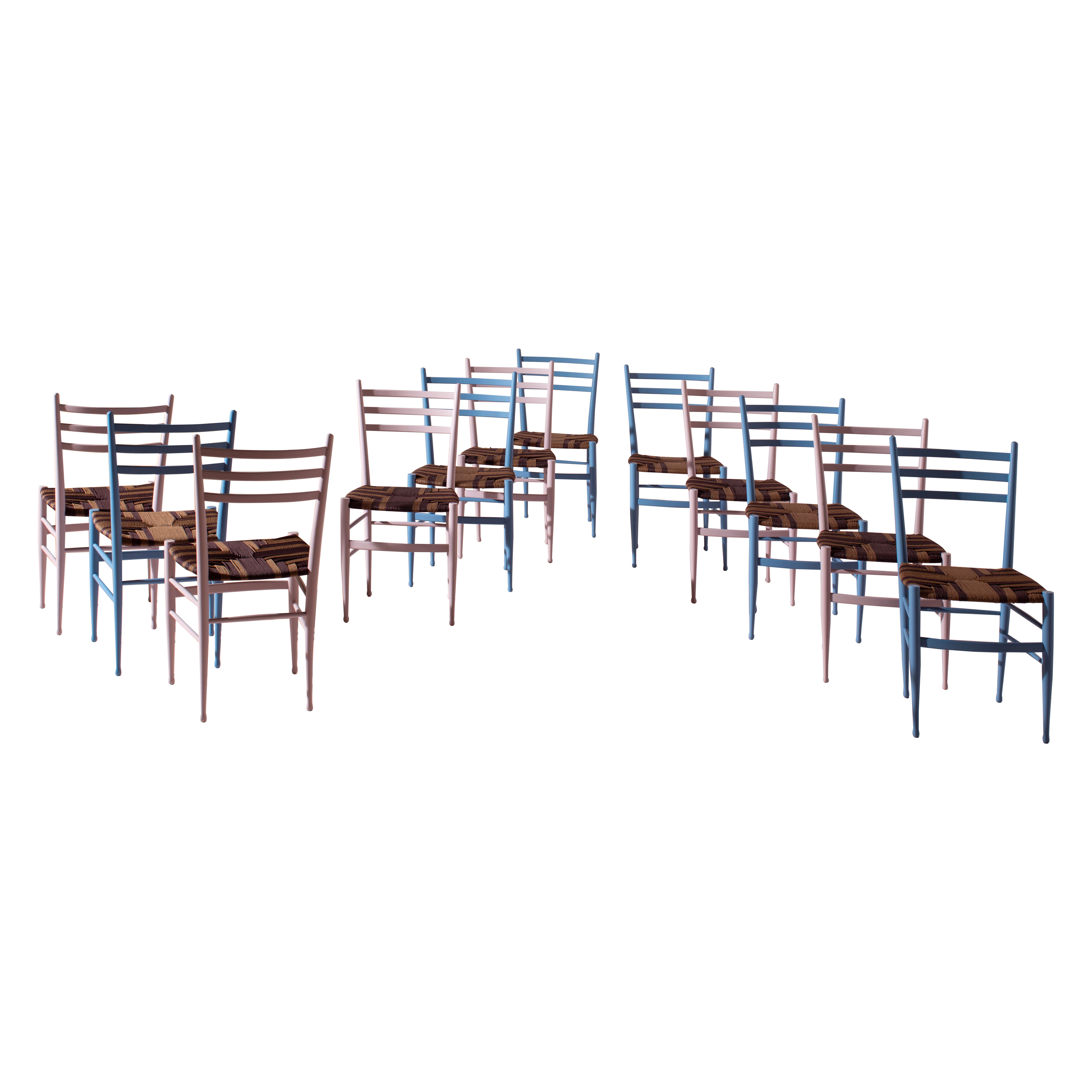 Set of twelve Chiavari chairs model "Baletta", Italy, 1960s