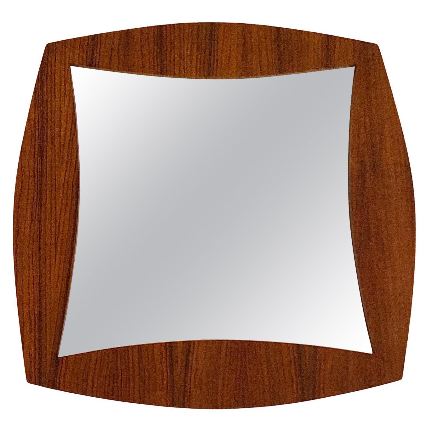 Midcentury Modern Teak Square Mirror, Campo & Graffi Italy, 1960