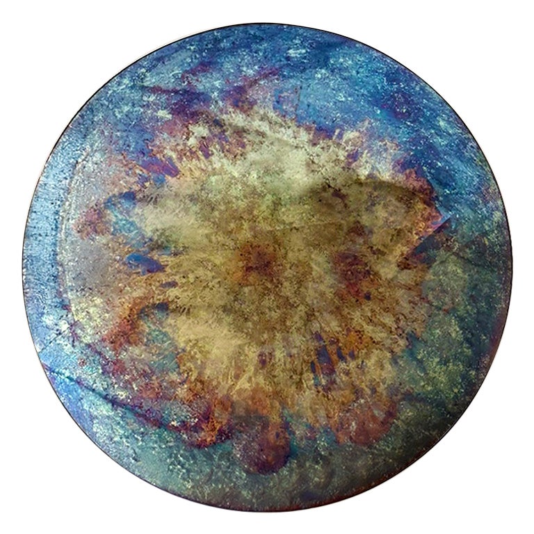 Limited Edition Deep Blue III Convex Multicolor Oxidized Mirror by Homa