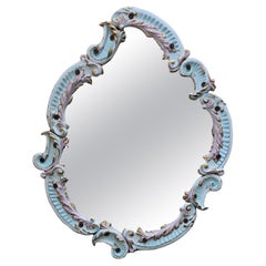 Venetian Floral Painted Porcelain Mirror