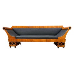 Swedish Empire Karl Johan Wood Sofa 19th Century Sweden