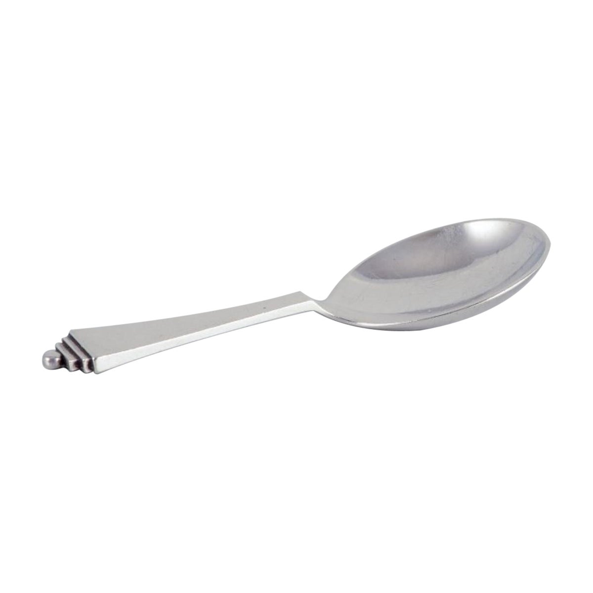 Pirámide Georg Jensen. Cuchara compota de plata de ley.