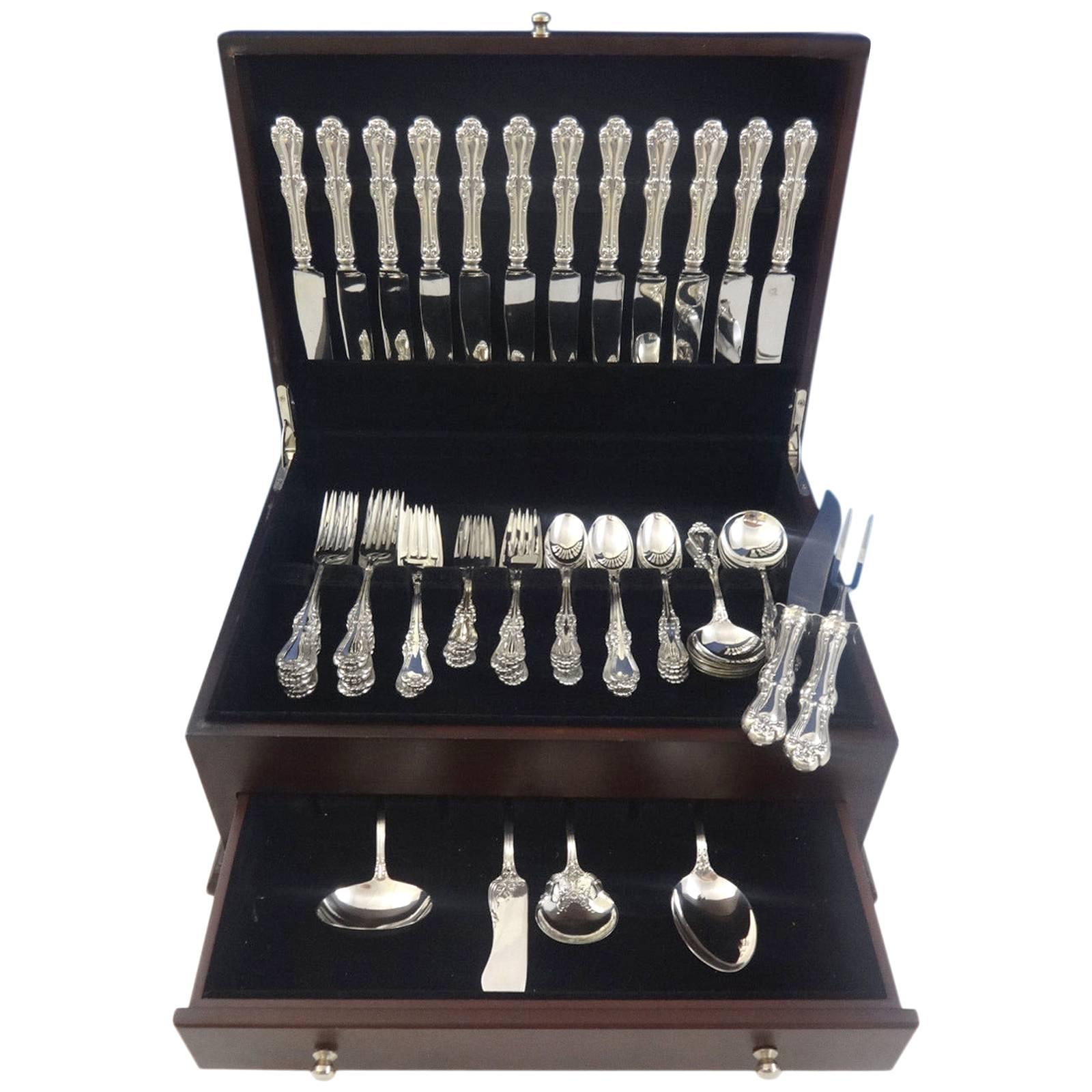 Countess by Frank Smith Sterling Silver Flatware Service 12 Set 66 Pcs For Sale