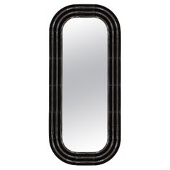 Miroir contemporain en céramique 'ELO 4' par Pani Jurek, 180 Black