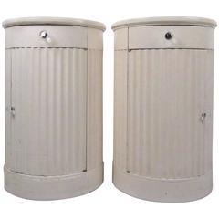 Unique Pair of Mid-Century Column Style End Tables by John Stuart 3