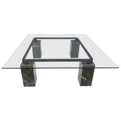 Mesa de centro vintage de mármol negro de Artedi, años 70