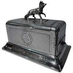 Antique Austrian Silver Matchbox & Strike with Fox Finial 3