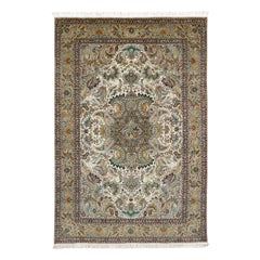 Tapis persan Tabriz vintage - Taille : 9'10x6'7