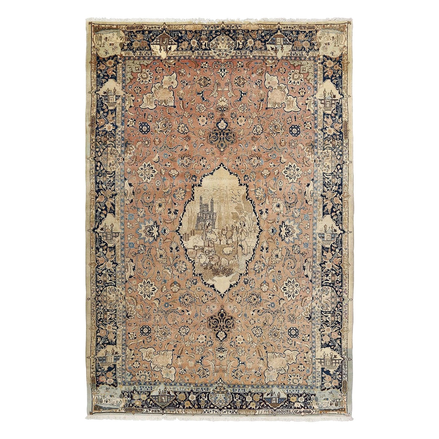 Tapis persan Tabriz vintage - Taille : 12' X 8'