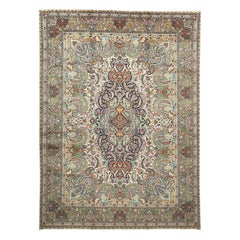 Tapis persan Tabriz Javan vintage - Taille : 13'2x9'7
