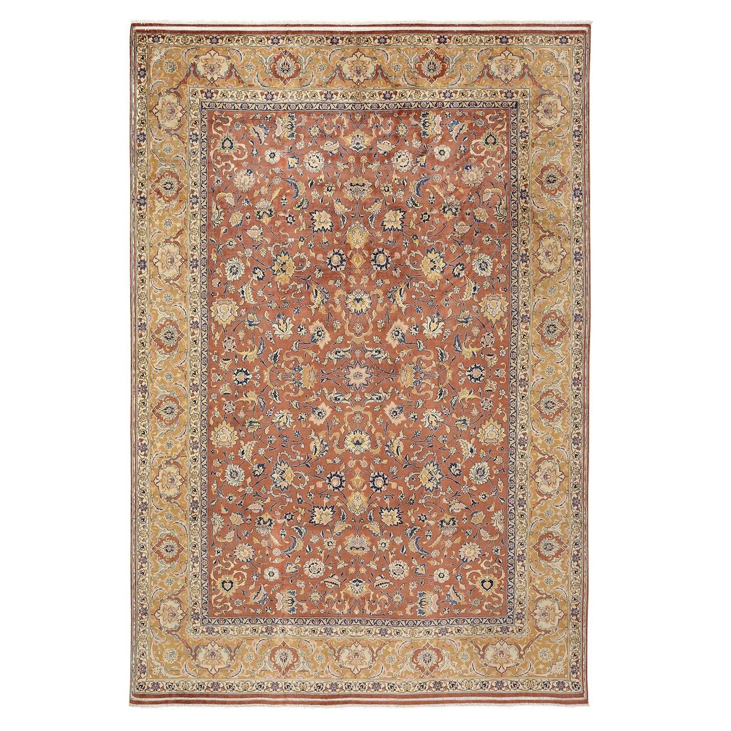 Alfombra Persa Tabriz Vintage - Tamaño: 12'1 X 8