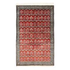 Vintage Silk Persian Qom Pair Rug in Pure Silk - Size: 7' X 11'1