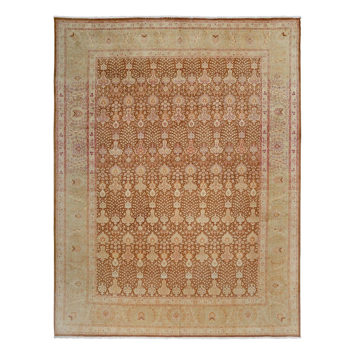 Vintage Persian Tabriz Rug - Size: 12'10 X 9'9