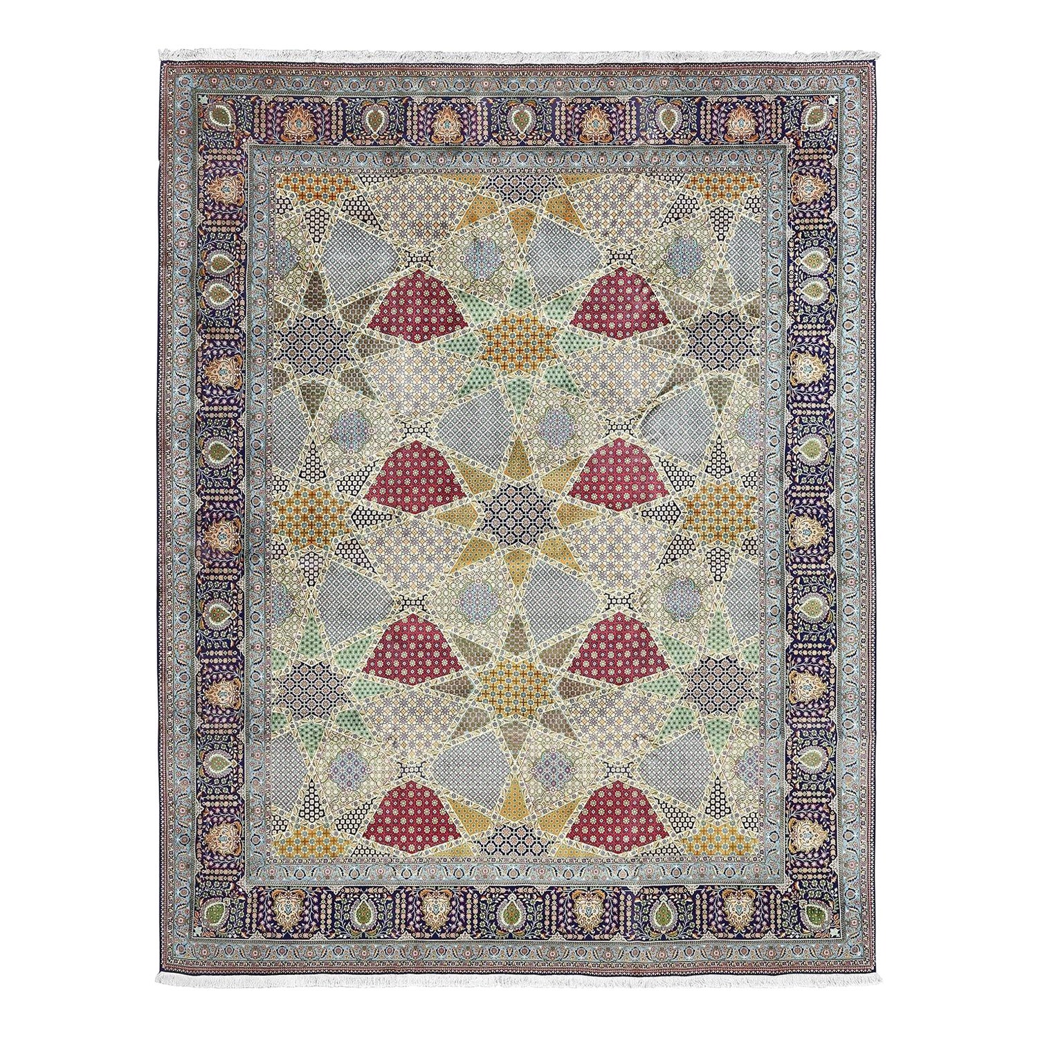 Tapis persan Tabriz vintage - Taille : 12'11 X 10'