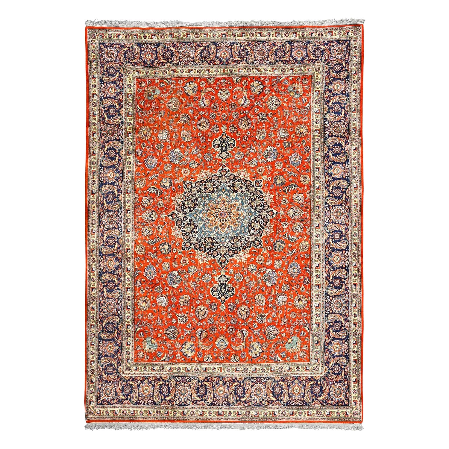 Vintage Persian Tabriz Rug - Size: 13'2 X 9'10