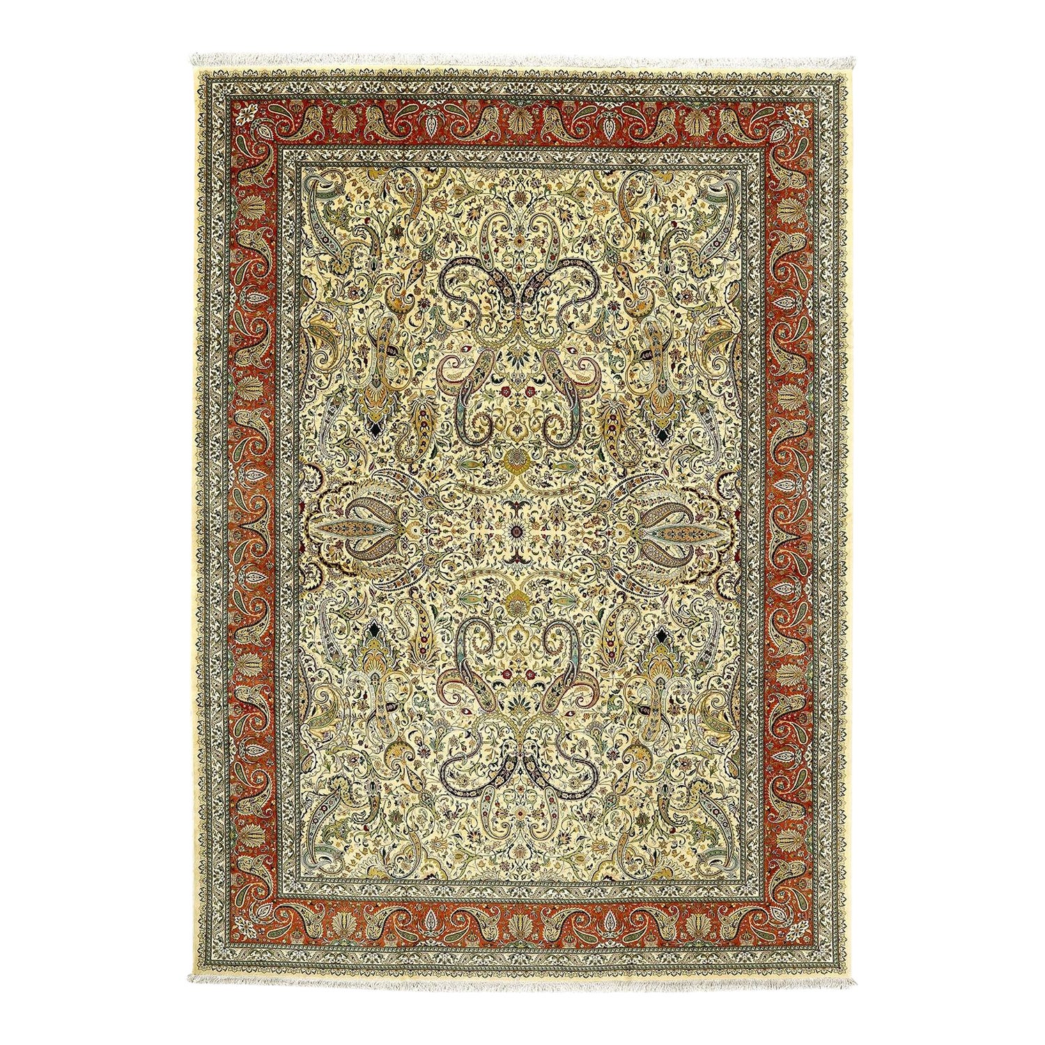 Tappeto persiano Tabriz vintage in kork e seta - Dimensioni: 16'6 X 12'